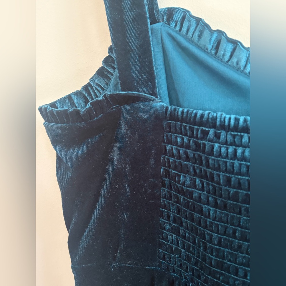 Betsey Johnson Dark Emerald Green Velvet Evening Casual Party Dress 90s Y2K - Picture 6 of 14